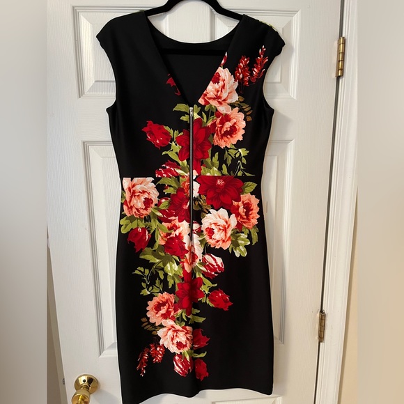 Enfocus Studio Zip Up Black Floral Dress - Picture 2 of 6